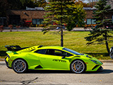 Side of Bright Green Lamborghini Huracan STO