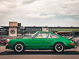 Green Porsche 911 Carrera RS 2.7 at Indiana Motor Speedway for Sports Car Together Fest