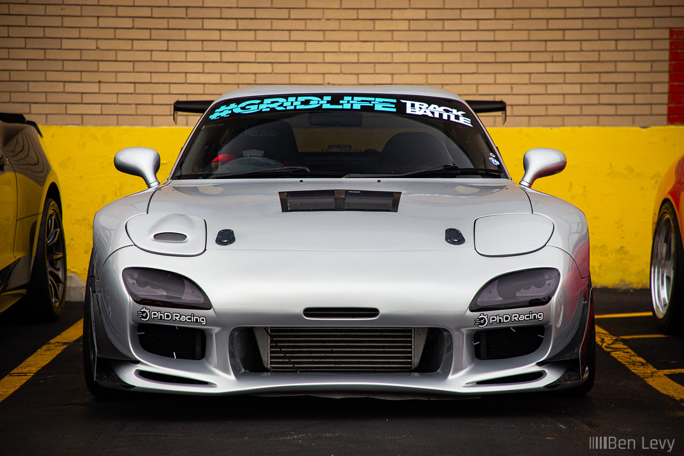 Front of Silver Mazda RX-7 from Phd Racing