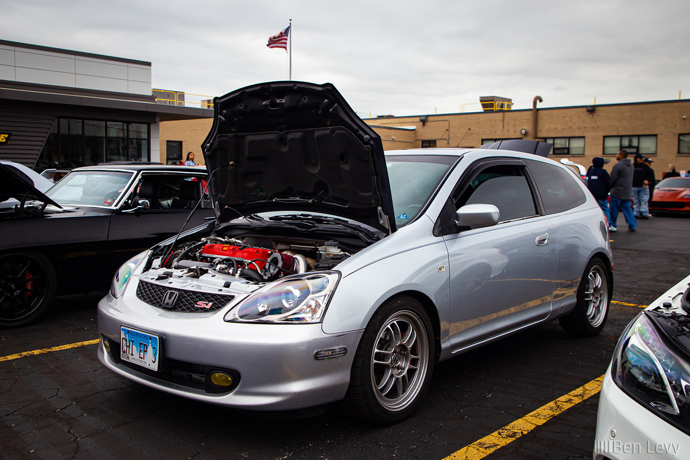 Silver EP3 Honda Civic Si at Cars and Coffee in Chicago