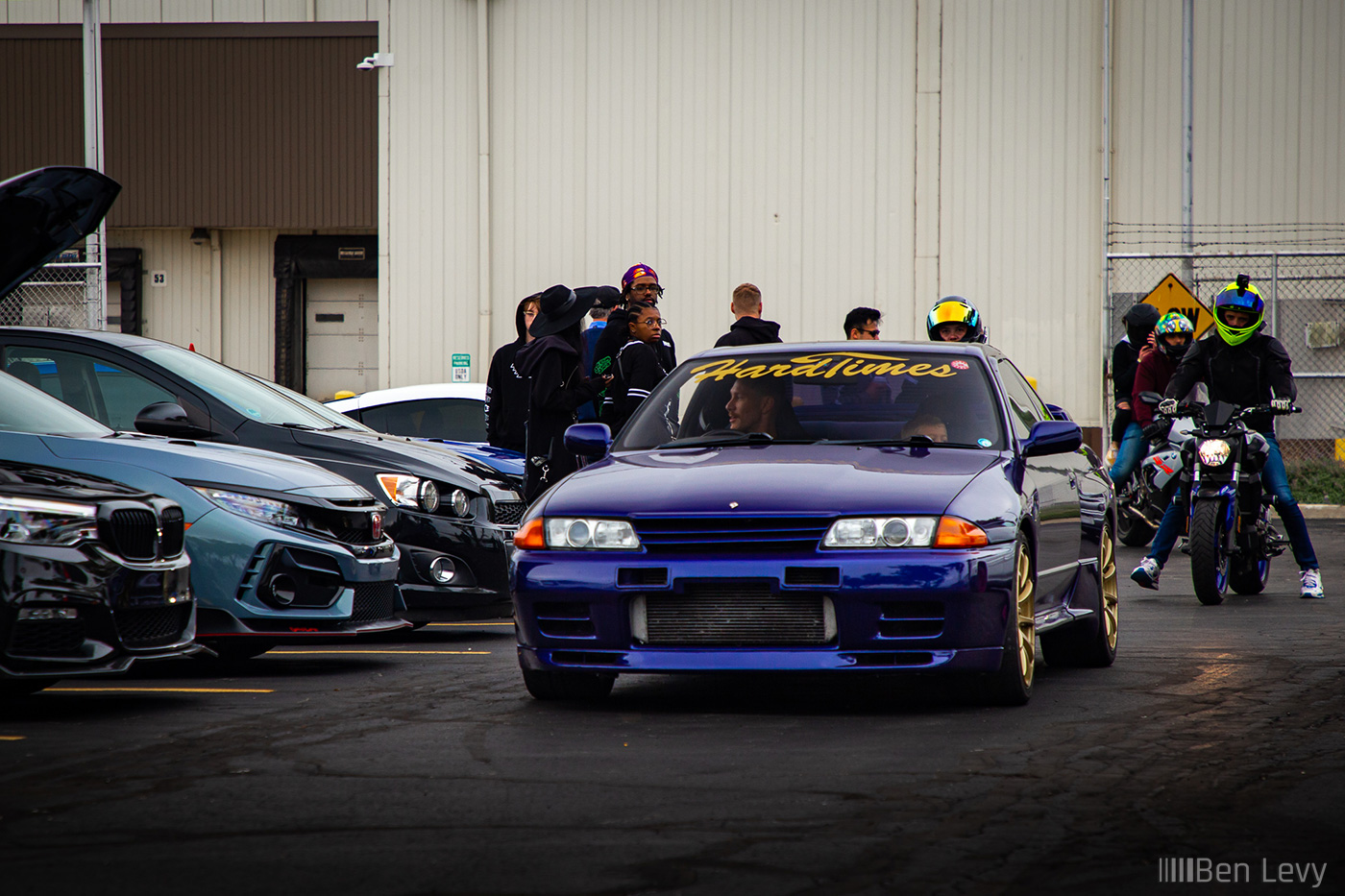 Blue Nissan Skyline GT-R with Hard Times Racing