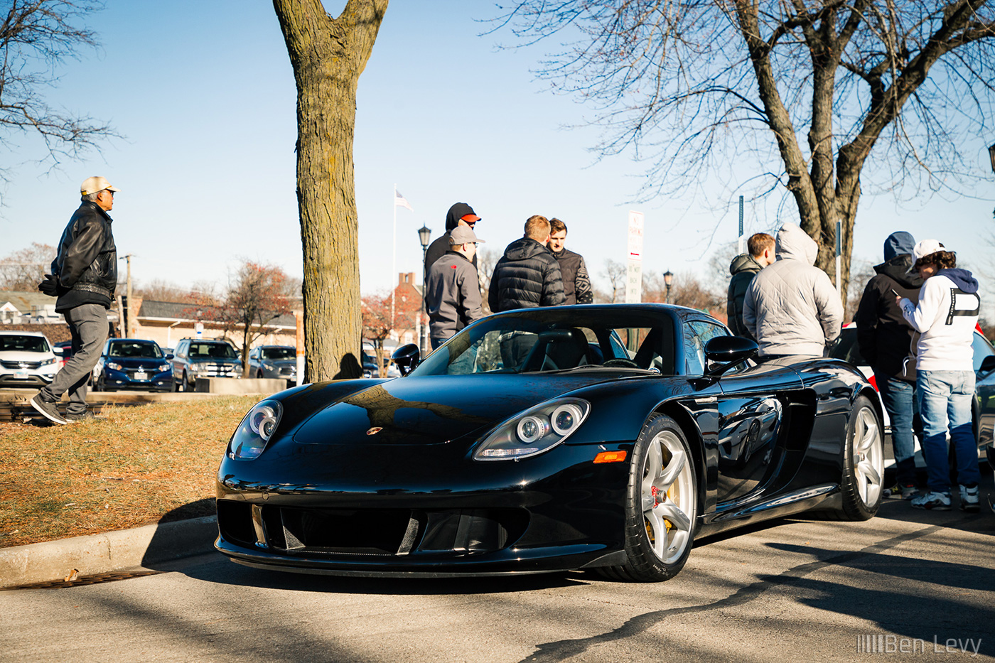 Black Porsche Carrera GT at Toy Drive in Hinsdale, IL