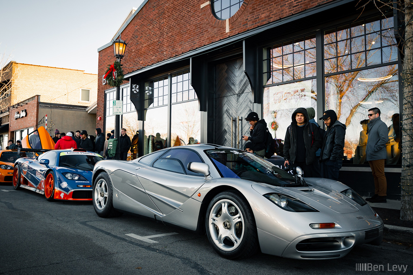 McLaren F1s outside of Burdi Clothing in Hinsdale, IL