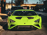 Front of a Green Lamborghini Huracan STO