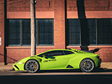Side of Green Lamborghini Huracan STO