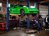 The Midwest Performance Cars Porsche Boxter on the Lift