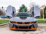 Front of a Gray BMW i8 with Doors Up