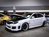 White Subaru WRX Hatchback at Tuner Evo Chicago