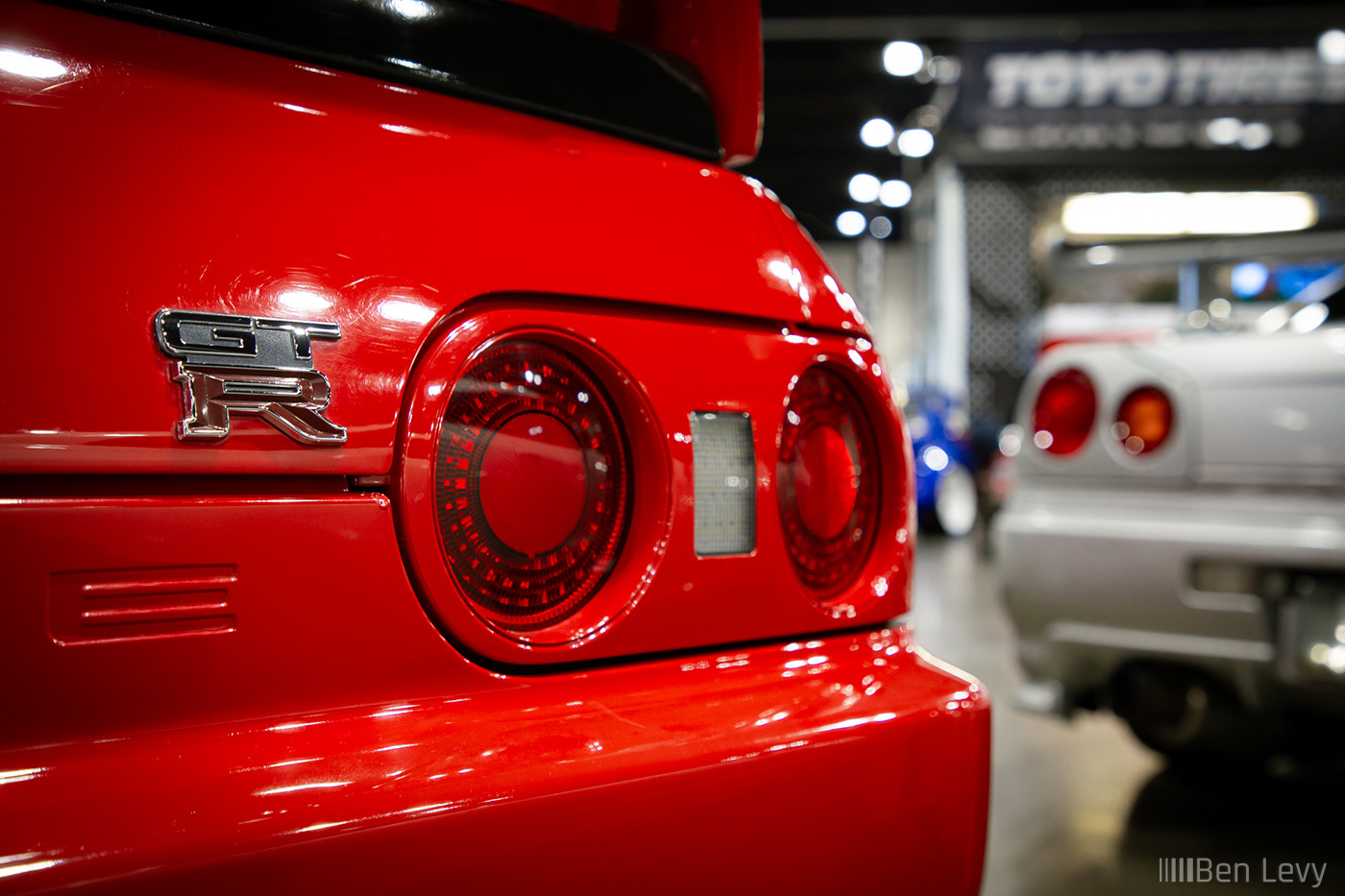 GT-R Badge on Rear of Red R32 Skyline