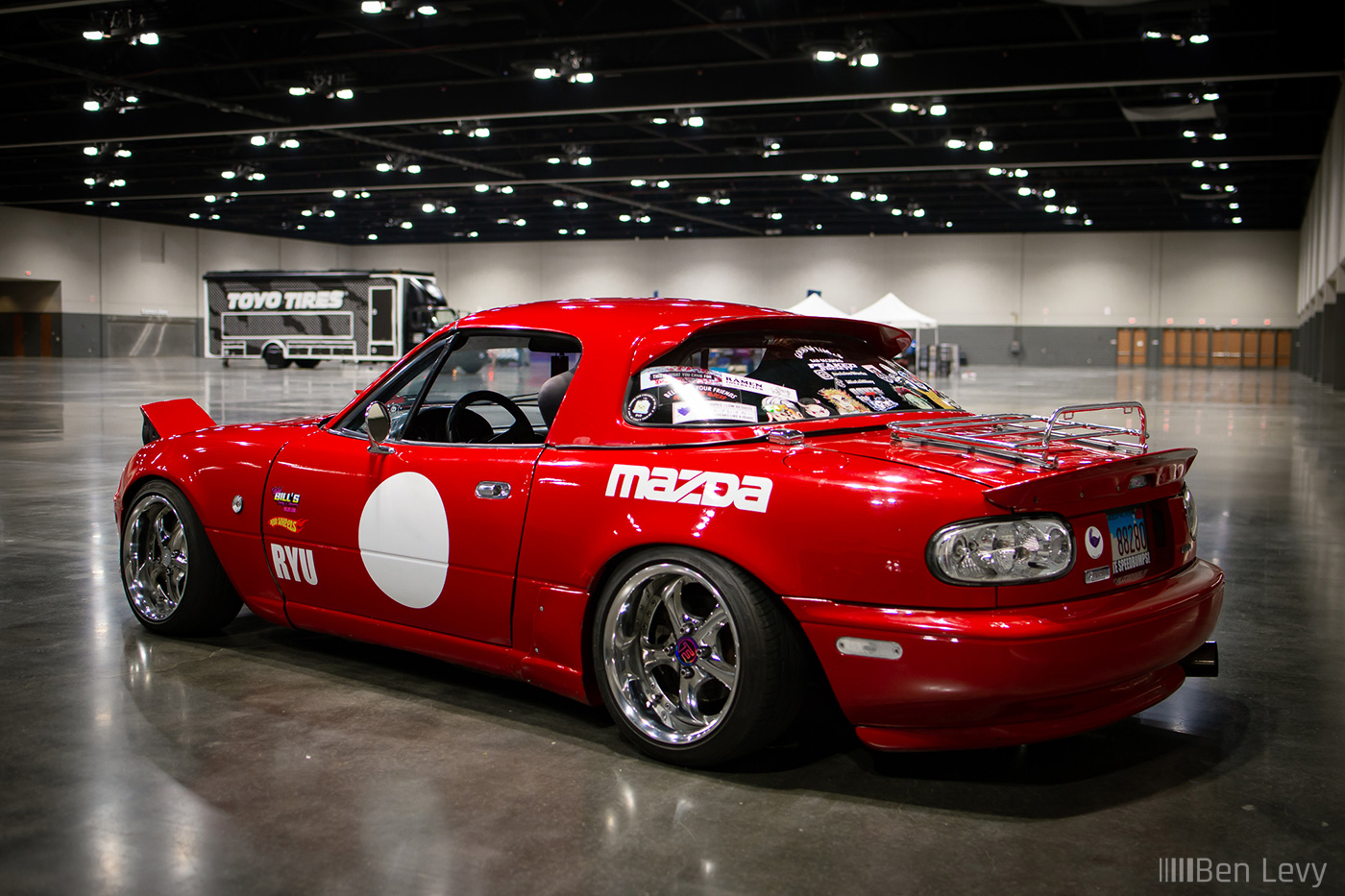 Red Miata with Hardtop at Tuner Evo