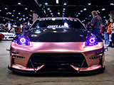 Front of Pink Nissan Z33 at Tuner Galleria