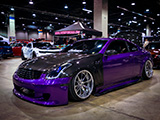 Purple Infiniti G35 Coupe with lots of carbon fiber