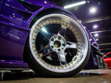 Five-Spoke Veilside Wheel on Purple Silvia