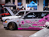 Pink Midnight Dreamers Graphic on Civic Hatchback