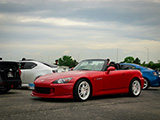 Red AP2 S2000 on White Wheels