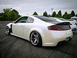 Rear Quarter of Clean Infiniti G35 Coupe in White