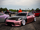Z33 Nissan with Pink Wrap at Tuner Vibes Car Show