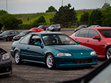 Clean Teal Honda Civic Coupe at Tuner Vibes Car Show