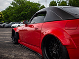 Bagged Honda S2000 with Over Fenders