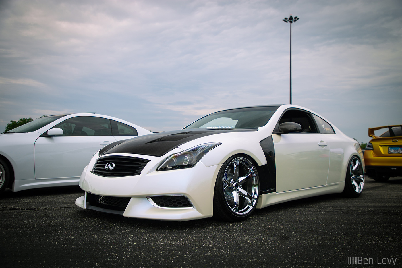 White Infiniti G35 Coupe with G37 Frontend Swap