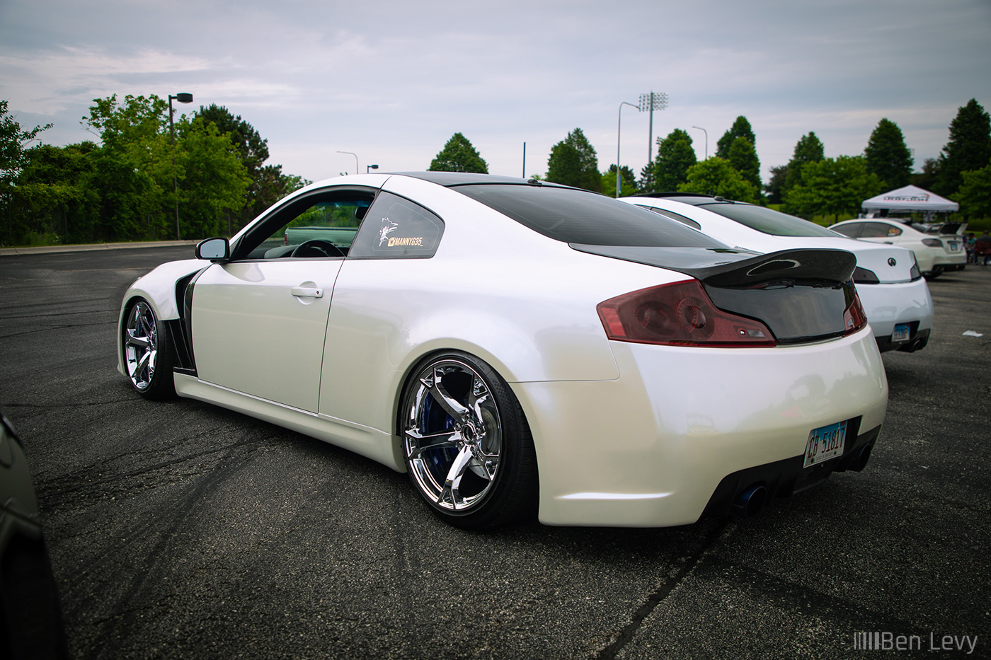 Rear Quarter of Clean Infiniti G35 Coupe in White