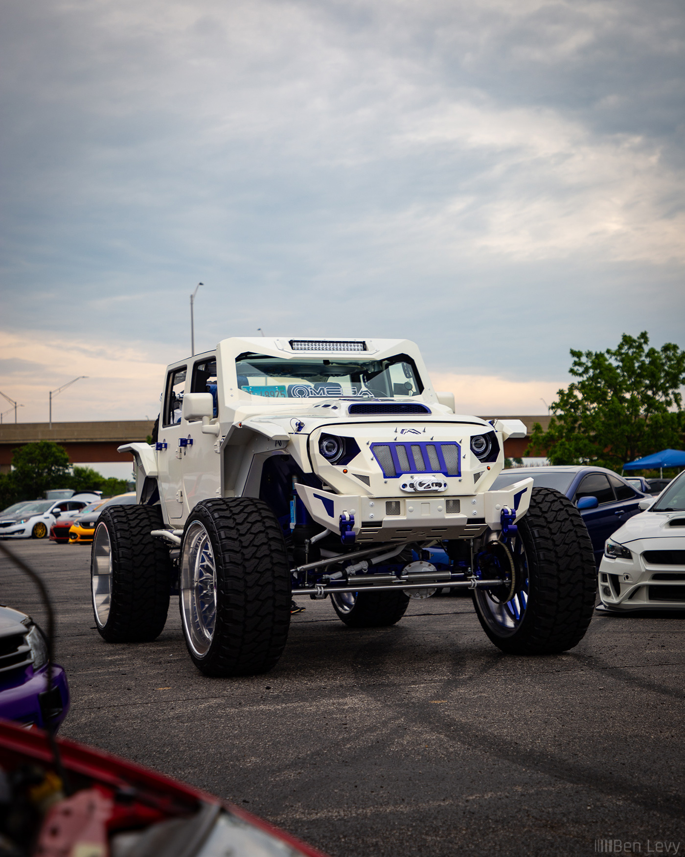 Lifted, White Jeep Wrangler at Cars and Culture Car Show