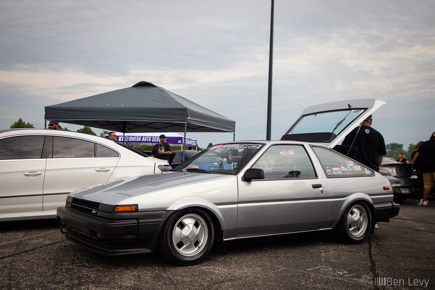 Silver AE86 Corolla at Tuner Vibes