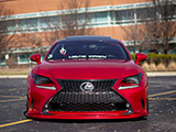 Front of Lexus RC350 with Red Wrap