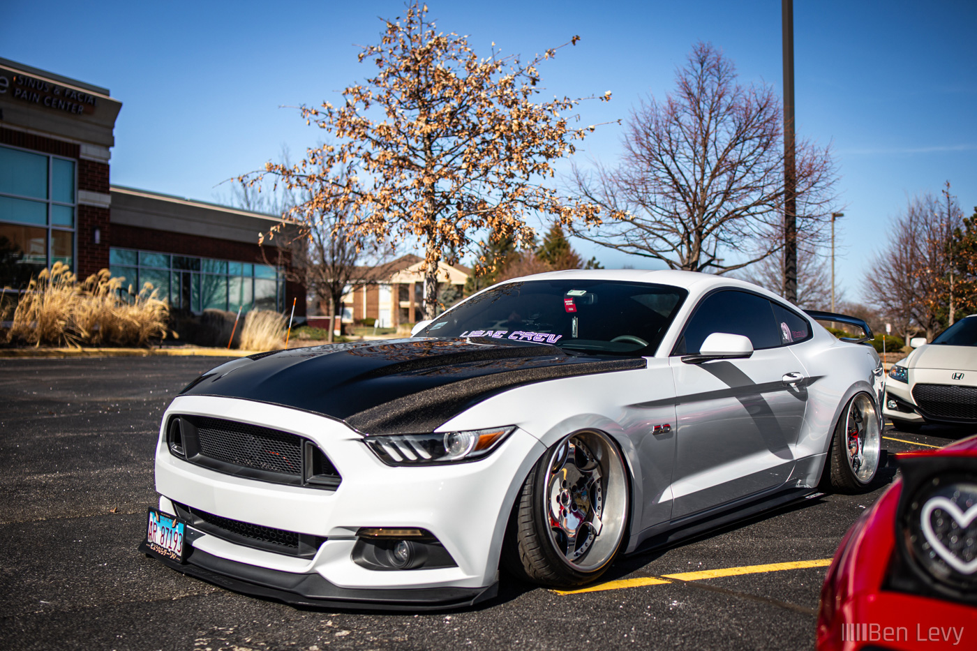 Bagged White S550 Mustang GT