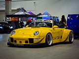 Yellow RWB Porsche 911 Cabriolet at Wekfest Chicago