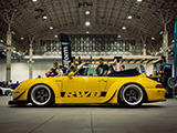 Side Shot of Yellow RWB Porsche at Wekfest Chicago