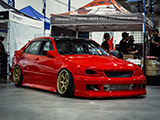 Red Lexus IS300 at TF Works booth at Wekfest
