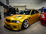 Yellow Wide Body BMW M3 at Wekfest Chicago