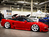 Bagged Red Acura NSX at Wekfest Chicago