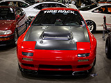Red Mazda RX-7 with Tire Rack Windshield Banner