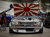 Japanese Flag Under Datsun 510 Hood