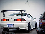 J's Racing Carbon 3D GT Wing on White Acura Integra Type R