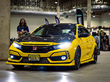 Yellow FK8 Honda Civic Type-R with a collection of Mugen Parts