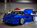 Blue Nissan 240SX with Tail Light Conversion at Wekfest