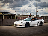 White Acura NSX on the Road at Navy Pier