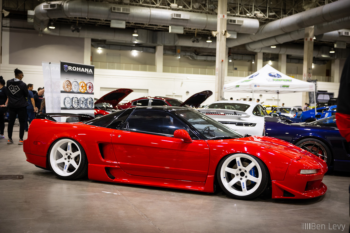 Bagged Red Acura NSX at Wekfest Chicago