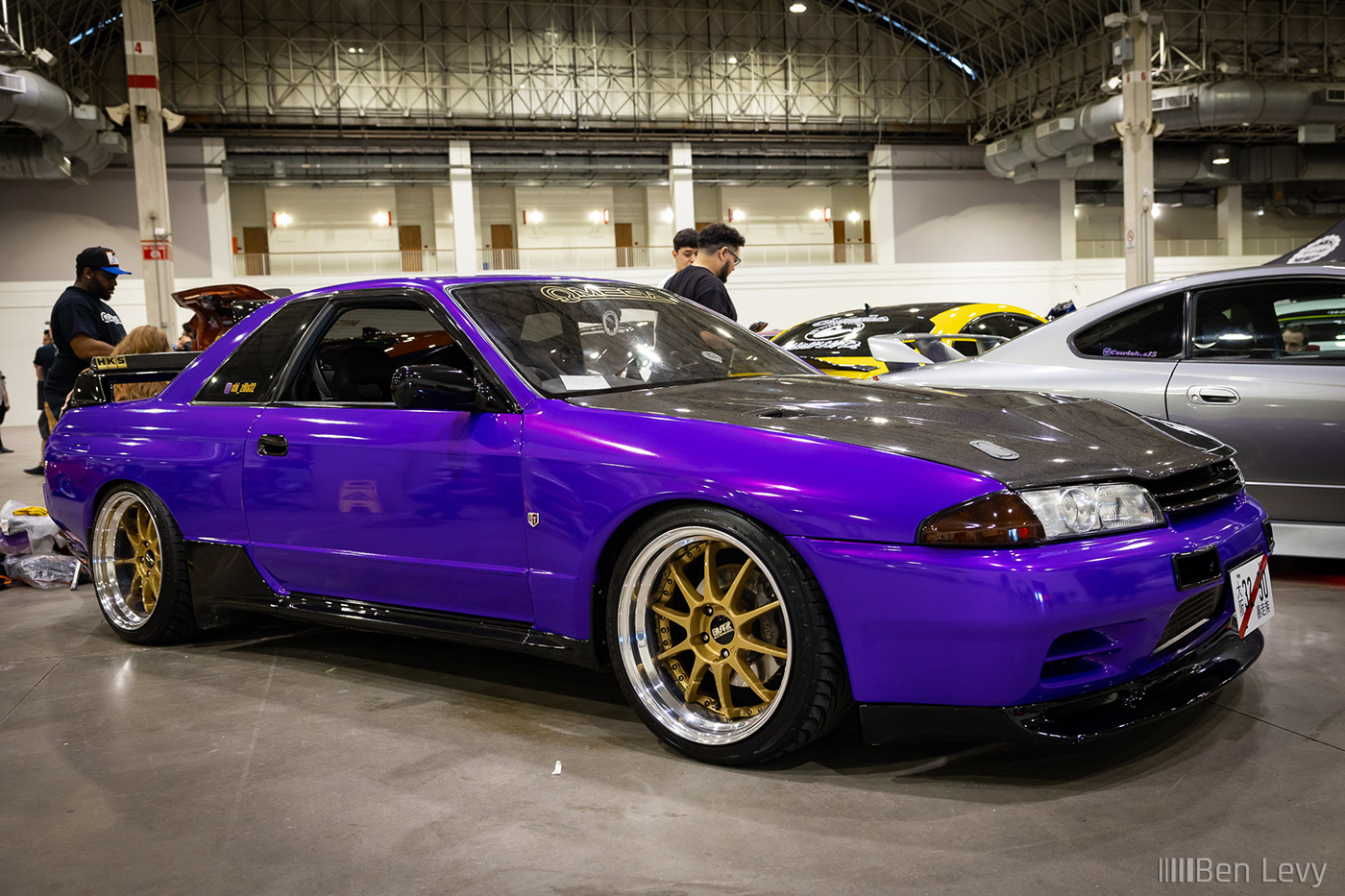 Purple Wrap and Blitz Wheels on Skyline GT-R at Wekfest