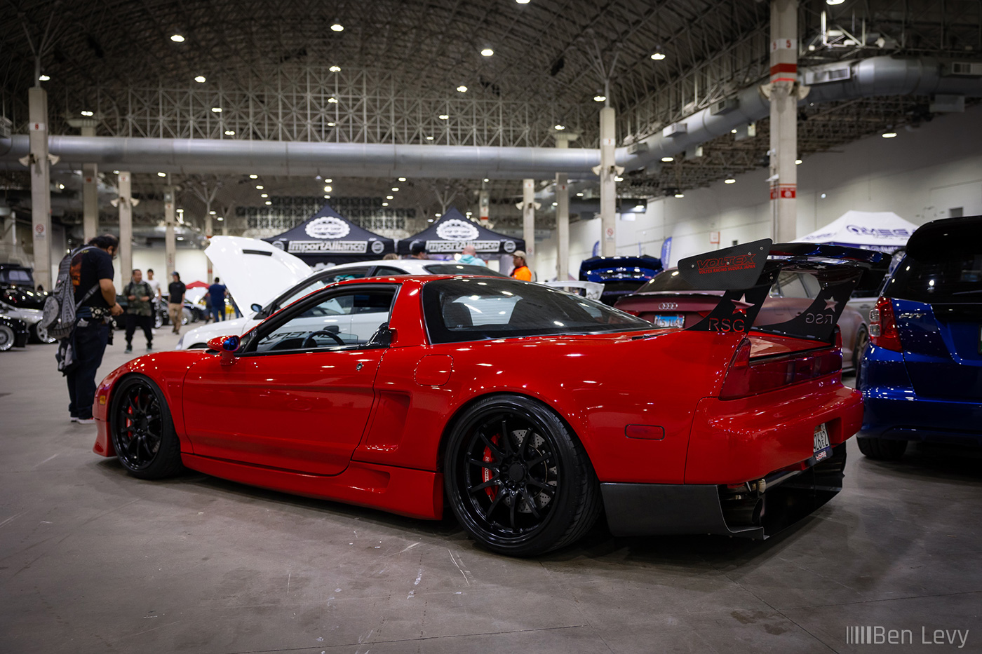 Red Acura NSX with Voltex Wing