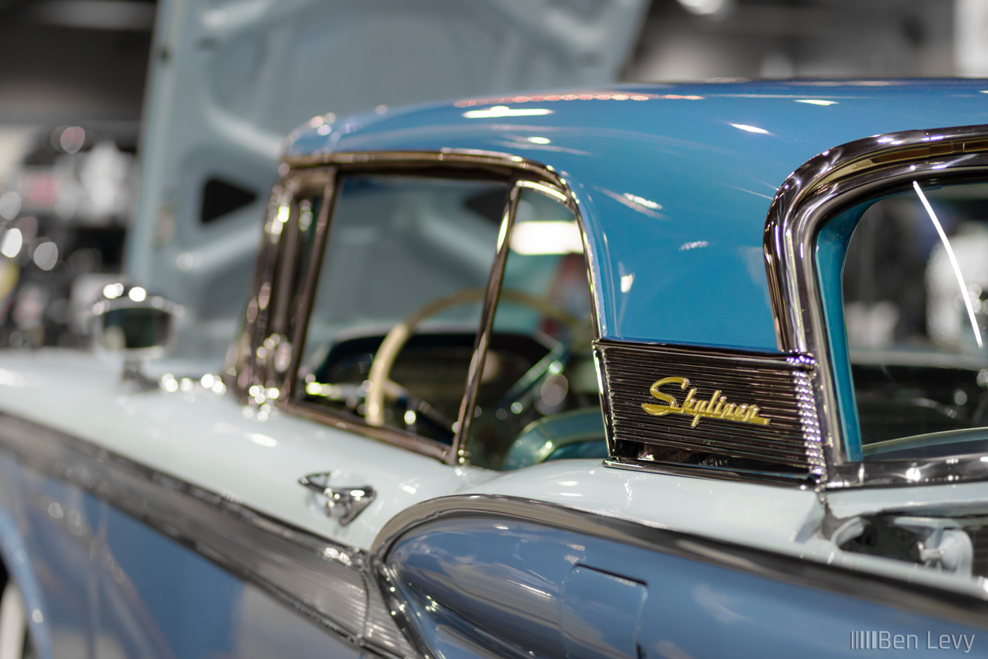 The Top of a Blue Ford Fairlane 500 Skyliner