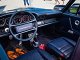 Blue Leather Interior in Porsche 911 Carrera 3.2 Cabriolet