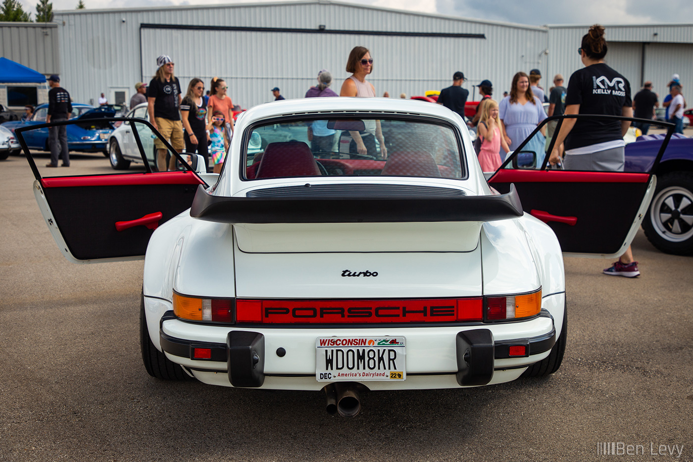 Rear of White 1983 Porsche 911 Turbo