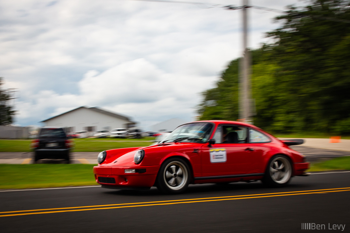 Red Porsche 911 Leaving the Zuffengruppe Car Show