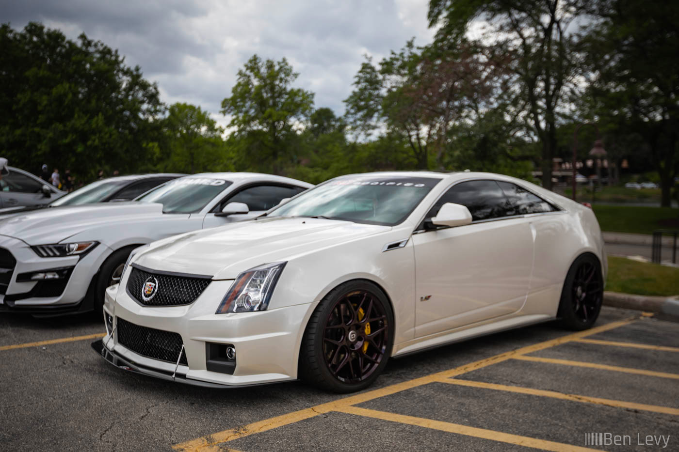 White CTS-V Coupe on HRE Wheels