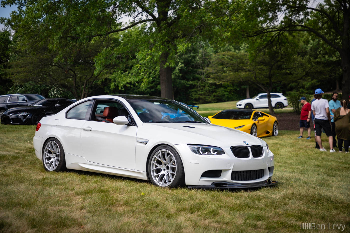 White BMW M3 Coupe on the Grass