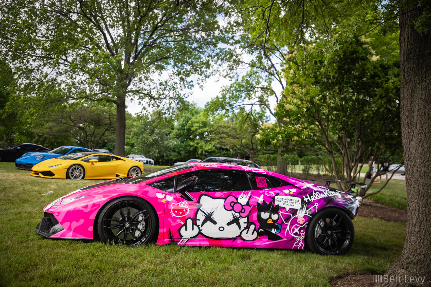 Pink Hello Kitty Lamborghini at Car Show in Oak Brook, IL